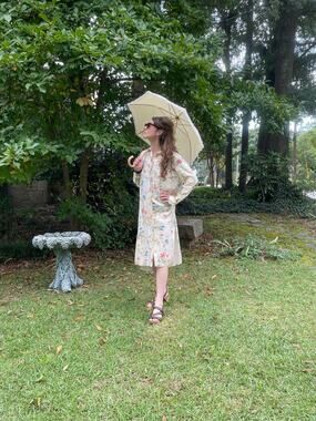 Zara Woman Vintage Floral Shirt Dress Sz L